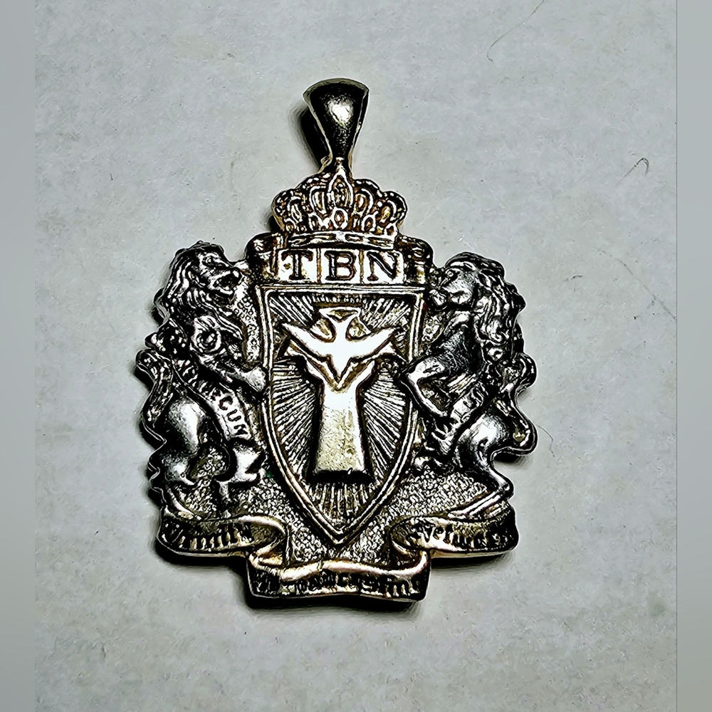 TBN Vintage Religious Trinity Broadcasting Network Jewelry TBN Heavy Pendant